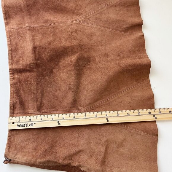 Kookai Brushed Pigskin Leather Mini Skirt Y2K - Size 42, US 10 - Picture 7 of 7